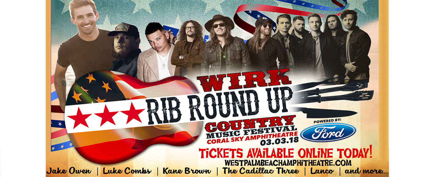 WIRK's Rib Roundup Country Music Festival: Jake Owen, Luke Combs, Kane Brown & The Cadillac Three at Perfect Vodka Amphitheatre