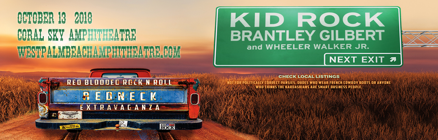 Kid Rock, Brantley Gilbert & Wheeler Walker Jr. at Coral Sky Amphitheatre