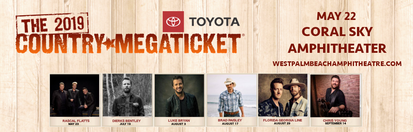 2019 Country Megaticket Tickets (Includes All Performances) at Coral Sky Amphitheatre
