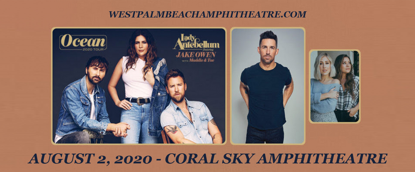 Lady Antebellum, Jake Owen & Maddie and Tae at Coral Sky Amphitheatre tickets Lady Antebellum, Jake Owen & Maddie and Tae at Coral Sky Amphitheatre