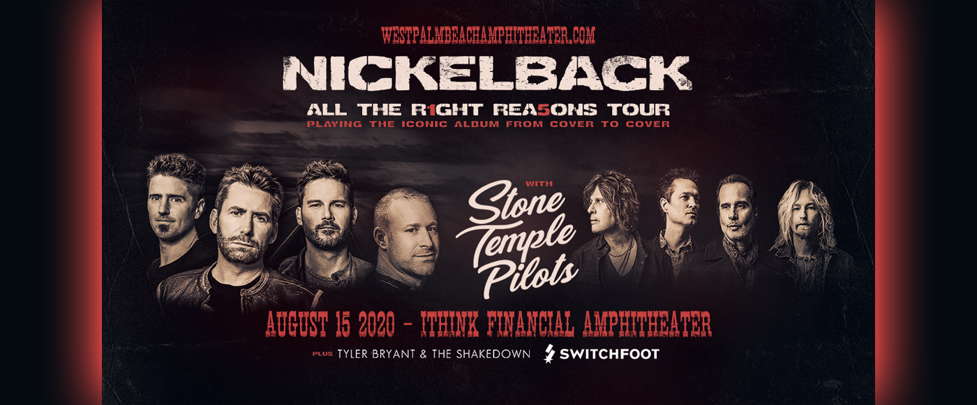 Nickelback, Stone Temple Pilots & Switchfoot at iTHINK Financial Amphitheatre tickets Nickelback, Stone Temple Pilots & Switchfoot at iTHINK Financial Amphitheatre